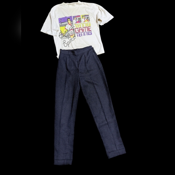 Vintage high waisted pinstripe pants - Picture 3 of 6